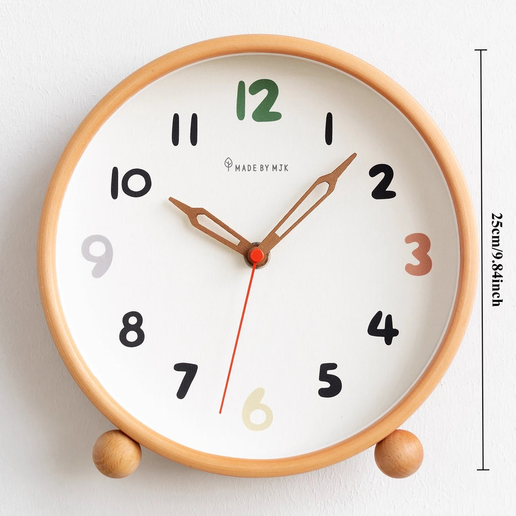 2025 New Creative Countertop Clock Large Solid Wood Clock for Living Room Desktop Decoration Silent Table Clock Oasis Select 10inch 25cm