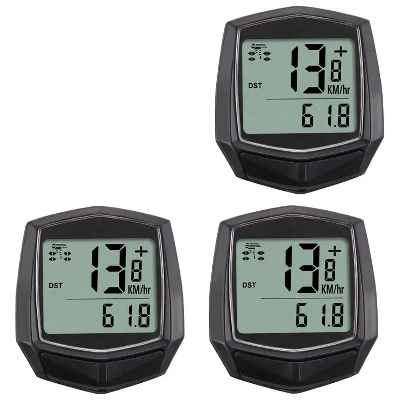 1/2/3/4pcs Bicycle Cycling Computer LCD Display Wired Odometer Of Functions Accurate Recording Auto Sleep Replaceable Battery Oasis Select 3pcs Black