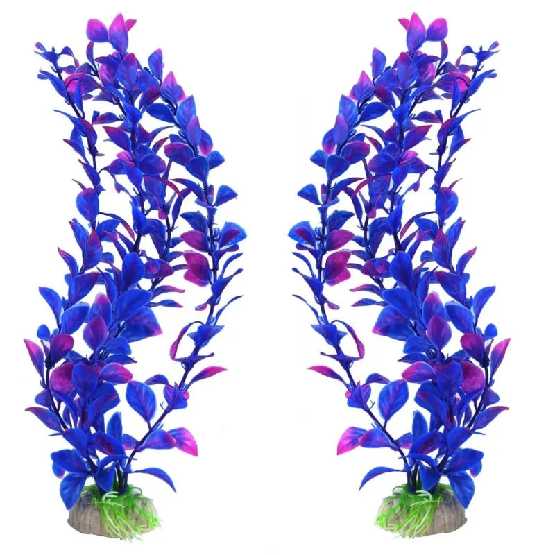 3 Pieces 25cm Artificial Plastic Green Grass Aquatic Plants for Fish Tank Aquarium Landscaping Decor Fake Waterweed Set Oasis Select