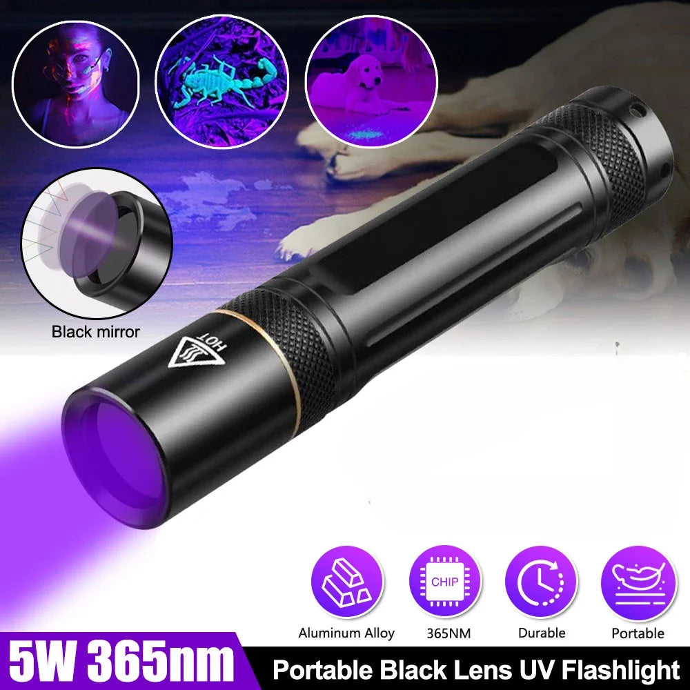 POCKETMAN 5W 365nm UV Blacklight Flashlight | Stain & Leak Detector