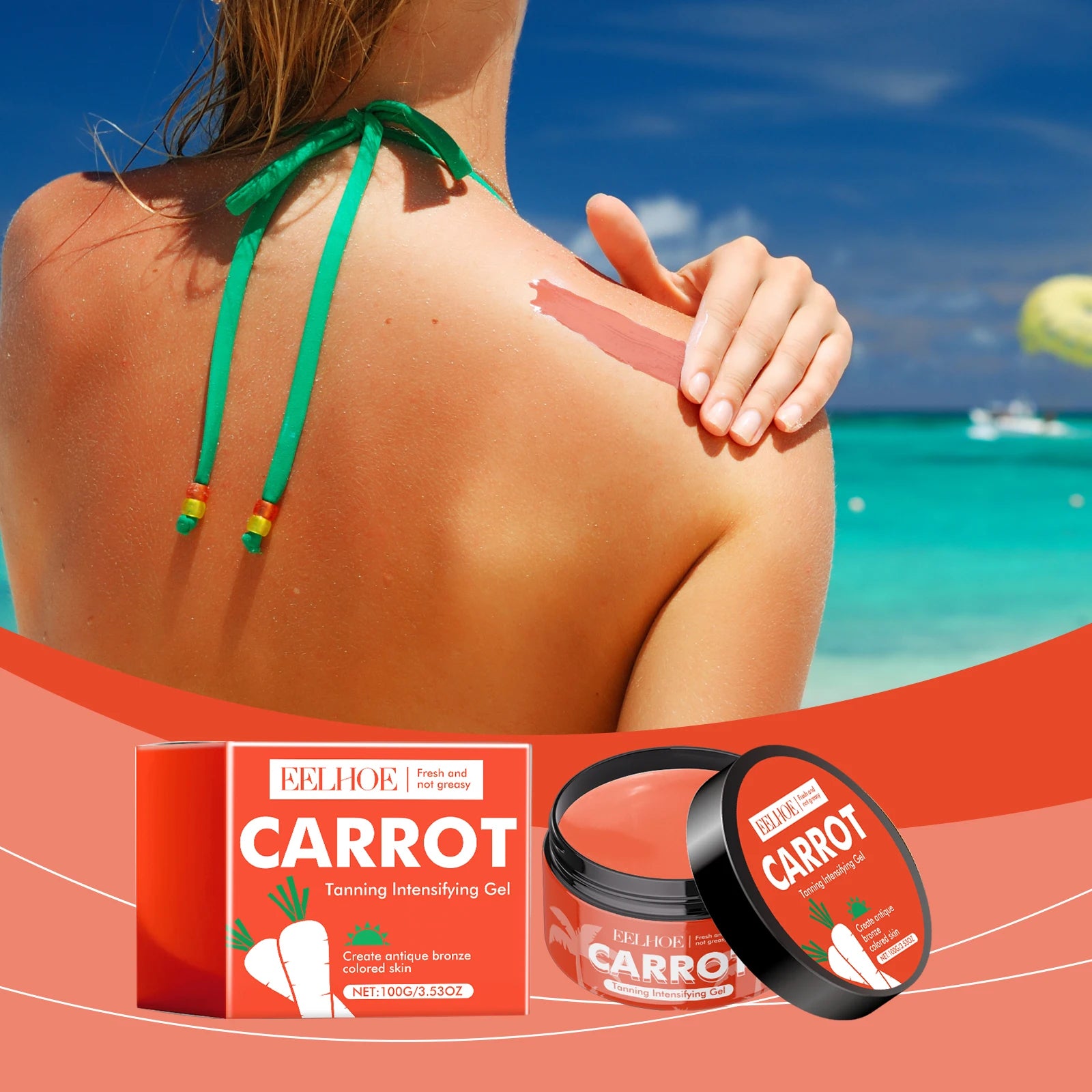 EELHOE Carrot Tanning Intensifying Gel – Self Tan & Bronze Self Tanning Gel Oasis Select