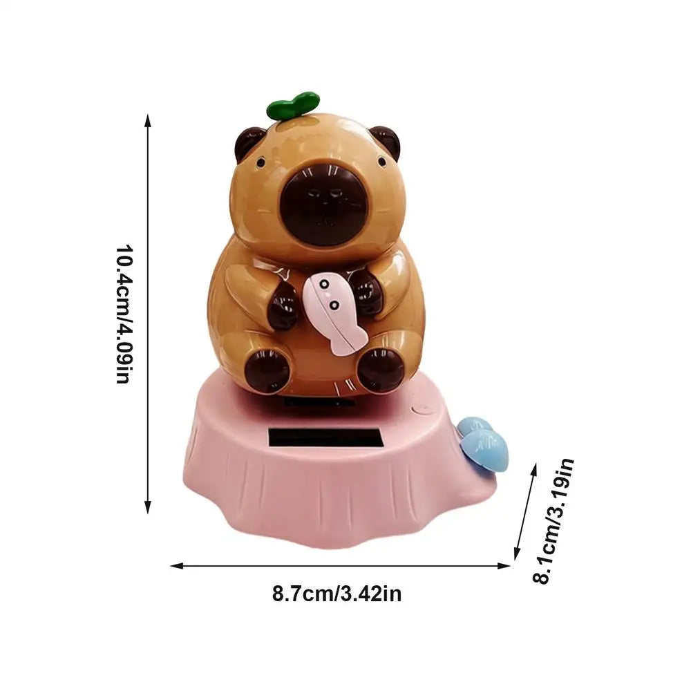 1PC Solar Powered Swinging Capybara Figurines Shaking Head Dashboard Dancing Figures Car Dashboard Decorative Ornaments ﻿ Oasis Select Blue