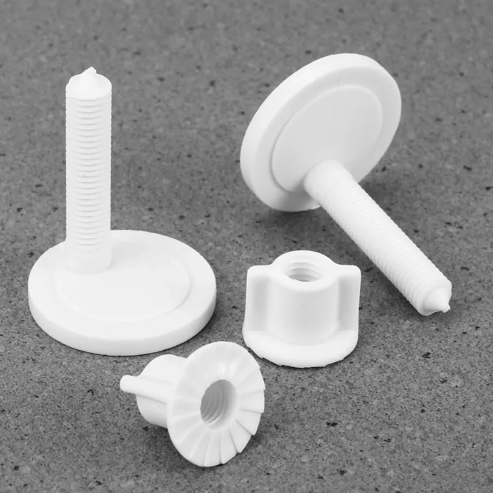 Toilet Seat Hinge Bolts & Nuts – Universal Plastic Replacement Set