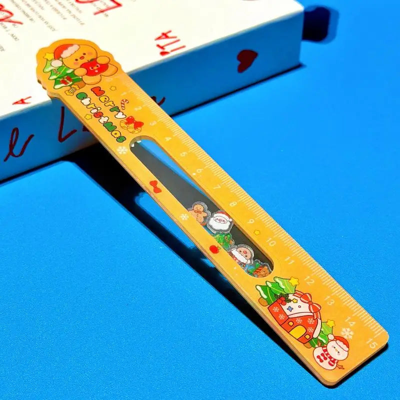 Cartoon Santa Claus Snowman Christmas Ruler Creative Drawing Painting Tool Reward Stationery Student Gift School Supplies Oasis Select A2