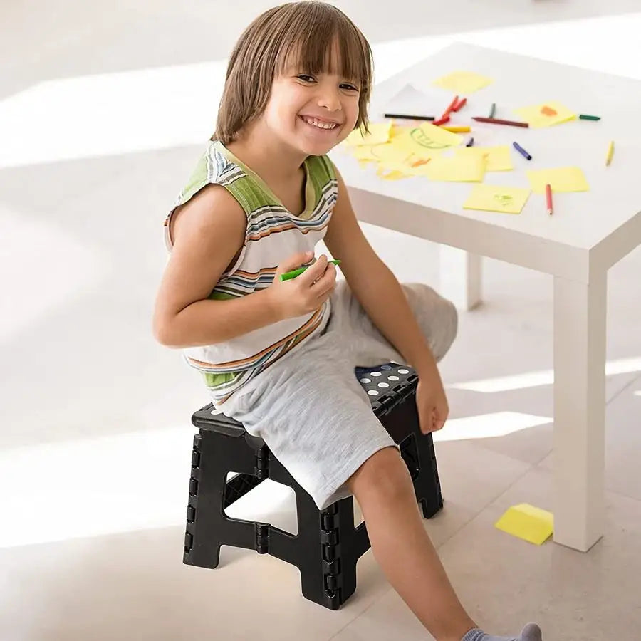 Folding Stool Extra Thick Plastic Portable Seat for Bathroom Shower Garden and Outdoor Compact Storage Design Oasis Select