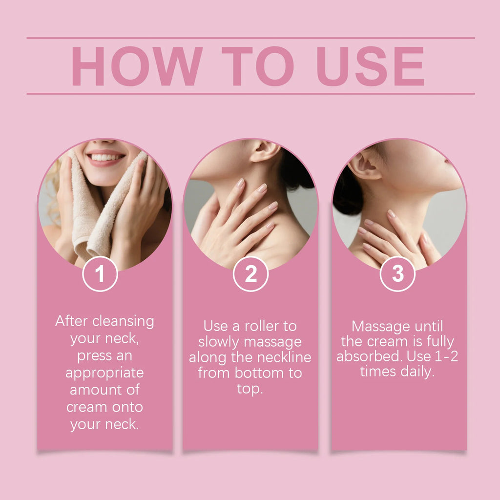 Neck Cream with Roller Massager – Moisturizing Neck Skincare Neck Moisturizer Cream Oasis Select