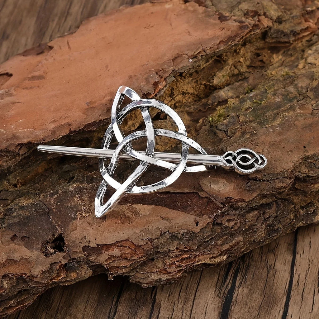Celtic Knot Silver Hair Clips Vintage-Inspired Hair Claws for Women Symbolic Barrettes for Long Hair Braids Oasis Select Flower