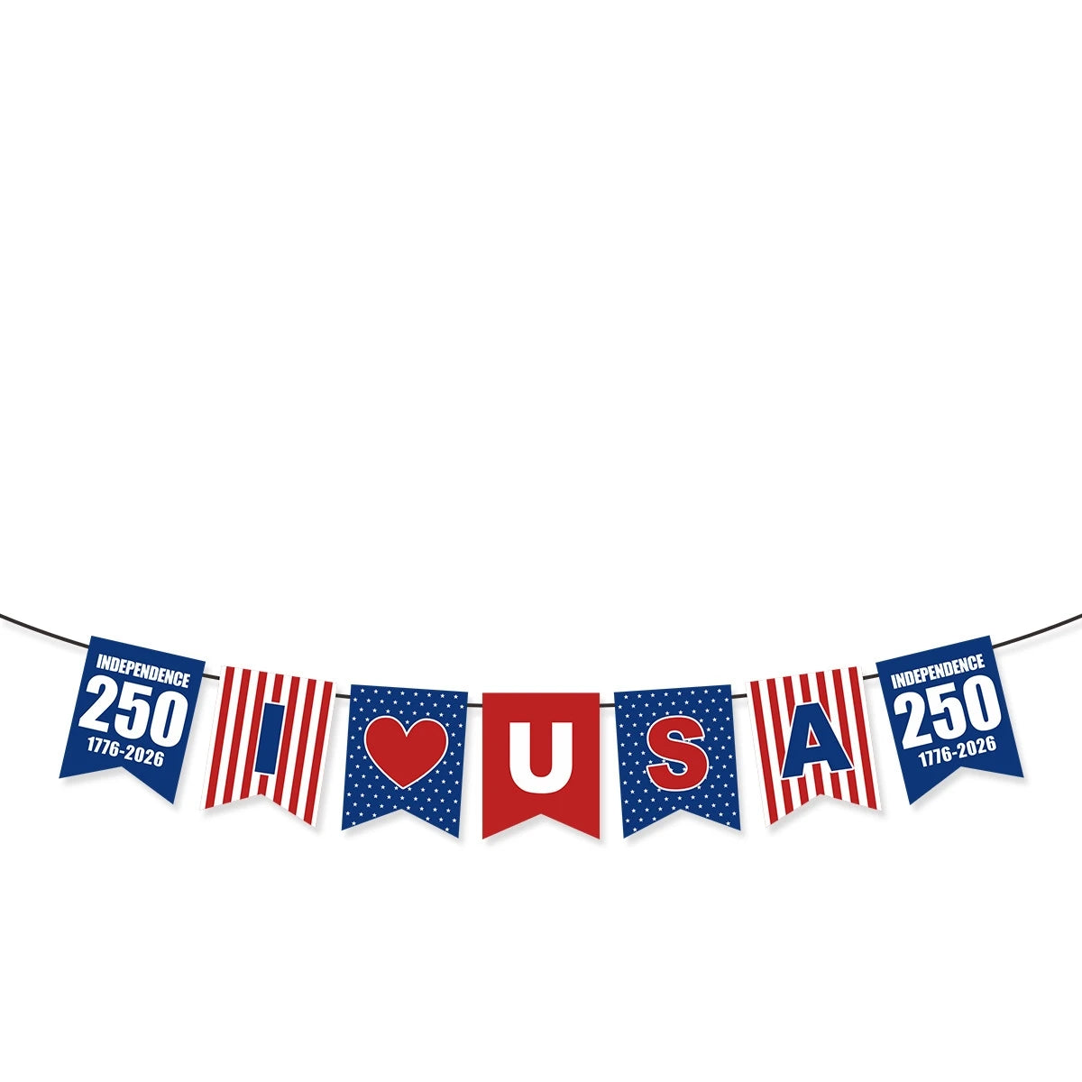 America 250th Anniversary Party Decoration 1776-2026 USA July 4th Flag Banner Pennant Wholesale Oasis Select