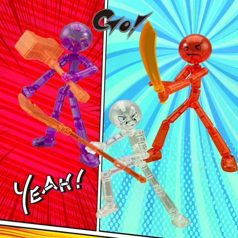 3D Printed Stickman Mannequin Action Figure, Novelty Multi-Jointed Assembled Robot Toy Set Oasis Select