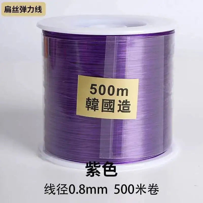 500M 0.8mm Flat Crystal Elastic Thread Bracelet String Leather Band Rope Wearing Bracelet Elastic Thread Buddha Bead Thread Oasis Select 4 0.8mm 500m