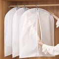 5PCS Clothes Hanging Dust Cover Wedding Dress Cover Storage Bag Transparent Fully Enclosed Clothes Cover With Zipper Suit Coat Oasis Select WHITE 5pcs-XL