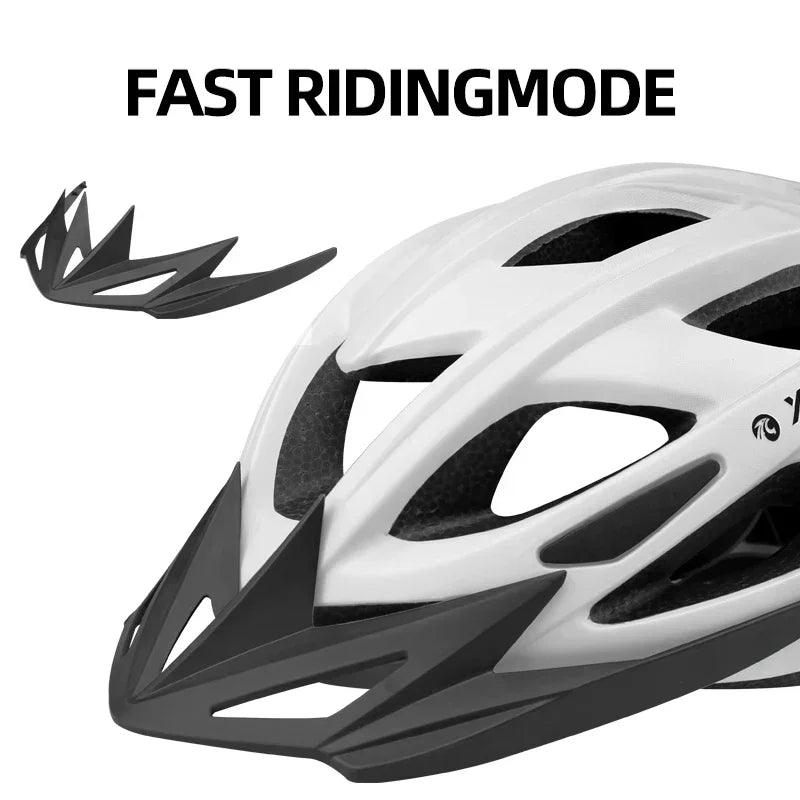 X-TIGER Cycling Helmet LED Tail Light Breathable One-piece Mountain Road Sports Bicycle Helmet Rechargeable with Brim Design Oasis Select