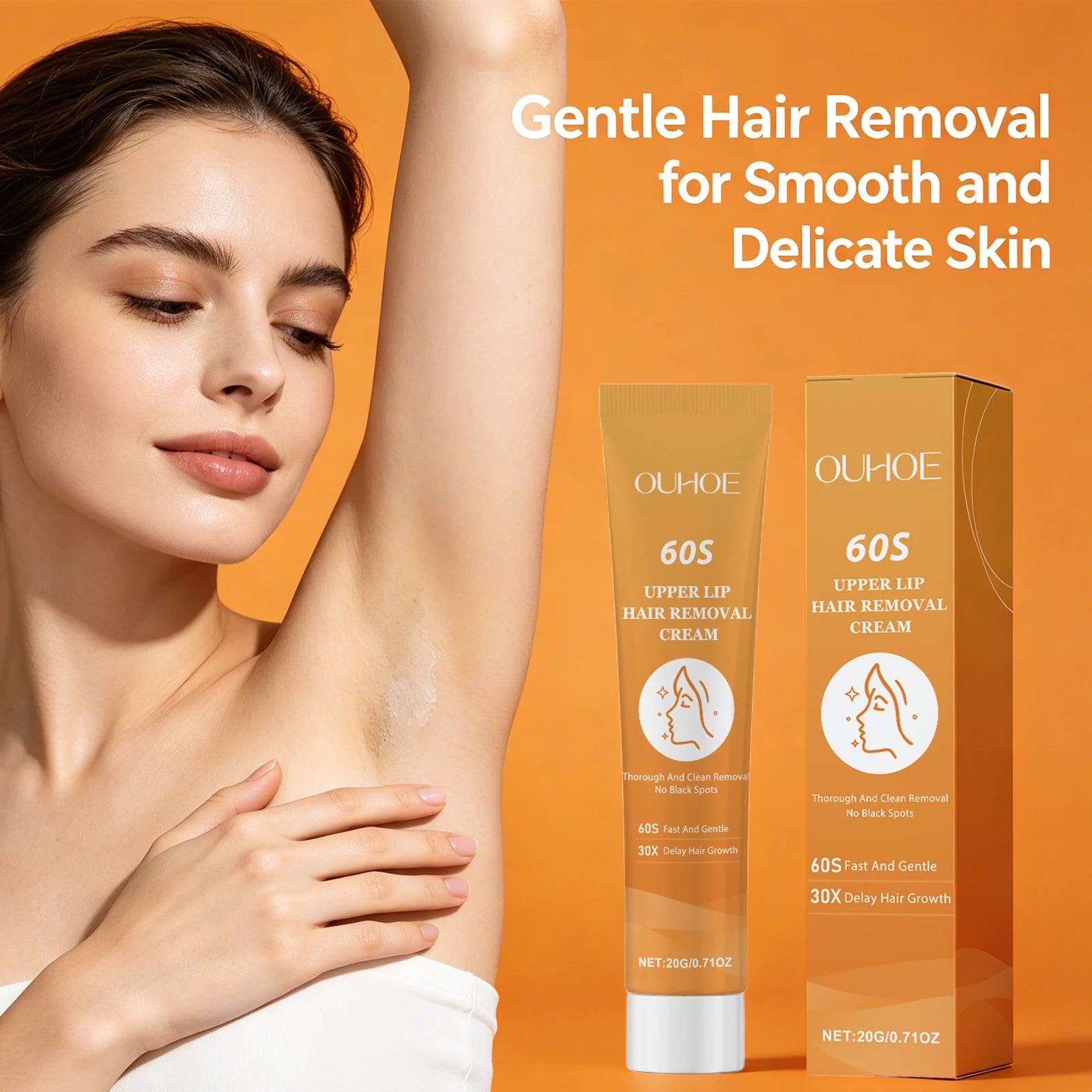 Gentle Facial and Body Hair Removal Cream for Smooth Silky Skin Mild Depilatory for Women and Men Softens Hair Depilatory Cream Oasis Select