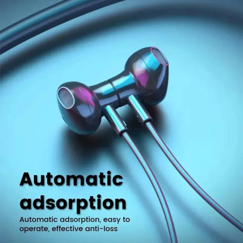 Wireless Earphones 5.3 Waterproof Magnetic Earbuds Neckband Headphones Gaming LED Display Stereo Sports Headset Halter Oasis Select
