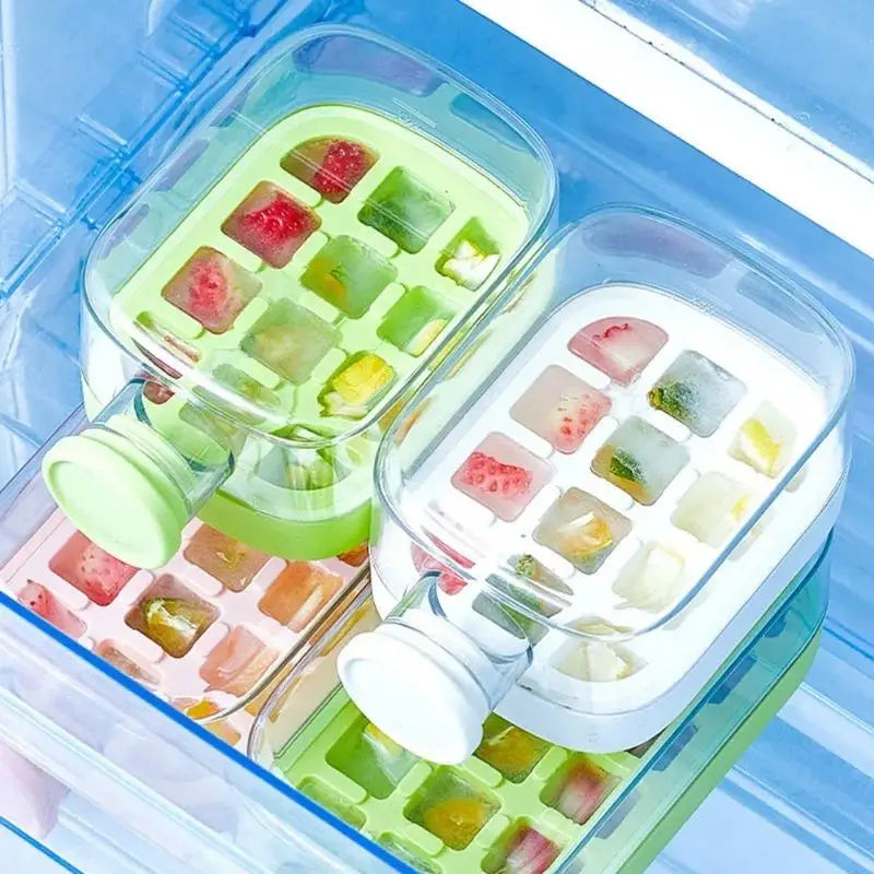 500/800ml 2in1 Ice Cube Tray with Water Bottle Press Type Portable Ice Maker High Capacity Ice Mold for Home Kitchen Summer Use Oasis Select