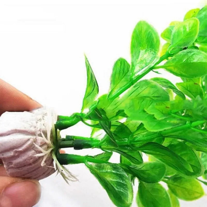 3 Pieces 25cm Artificial Plastic Green Grass Aquatic Plants for Fish Tank Aquarium Landscaping Decor Fake Waterweed Set Oasis Select