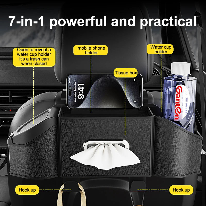 1PC Car Backseat Organizer Hangable Storage Box with Cup Holder, Suitable for All Vehicles Oasis Select