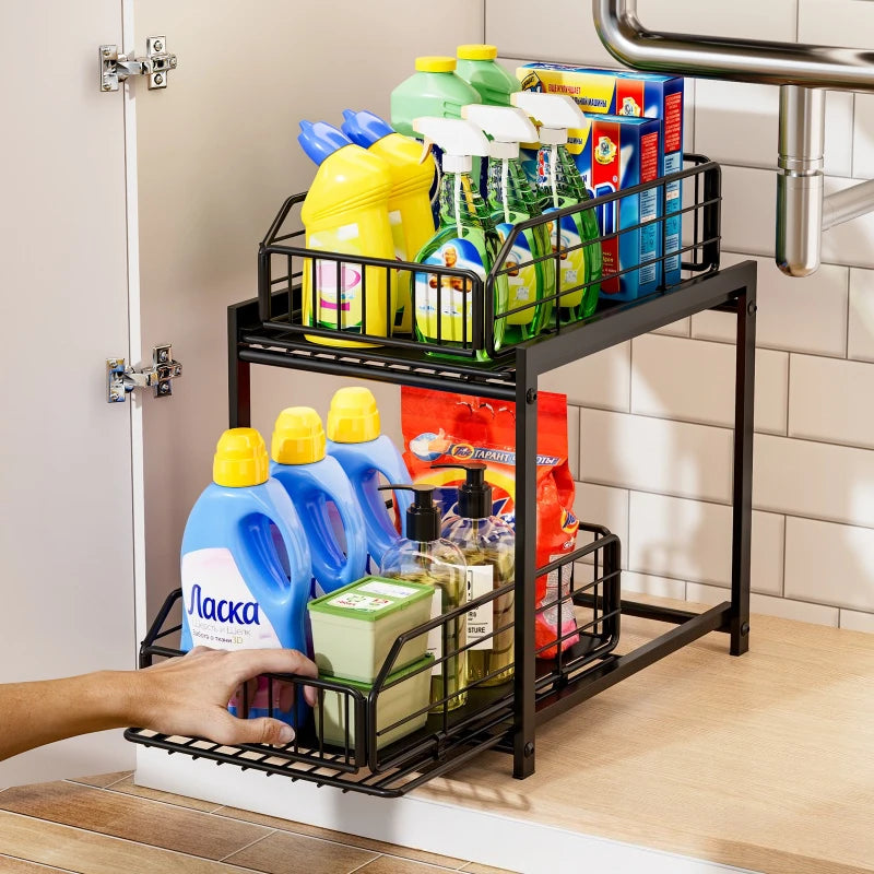 Toilet Bathroom Slide Drawer Basket Foldable Storage Basket Kitchen Cabinet Seasoning Bottle Jar Shelf Oasis Select