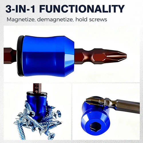 3-in-1 Screwdriver Head Magnetic Ring,Strong Magnetic Screw Ring,6.35 mm Magnetic Screw Ring Bit for Hex Screwdriver Oasis Select