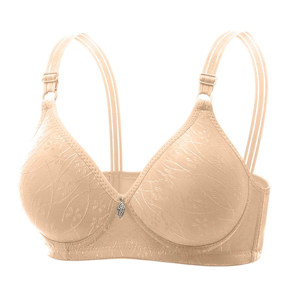 Traditional Style Women's Bra with Bamboo Charcoal Inner Cup Thin Molded Cup for Middle-Aged And Elderly Comfortable Underwear Oasis Select Complexion 40