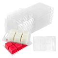 LIKE WISH 30Pcs Wax Melt Container Clamshell Packaging Mold Box 6 Cavity Clear Plastic Cube Tray Wax Melt Clamshells Molds Squar Oasis Select Transparent