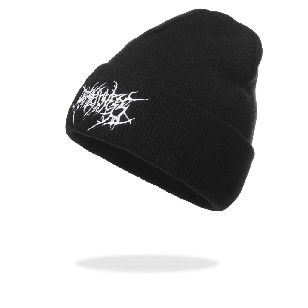 Embroidered Hat Knit Hat Adult Hat Autumn/Winter Hat Insulated Stylish Cold Weather Hat Bowler Hat Anti-Cold Oasis Select black
