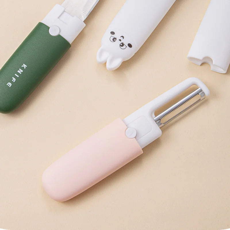 Multi-use paring knife student dormitory office multifunctional apple peeling portable melon shaving multifunctional fruit knife Oasis Select pink