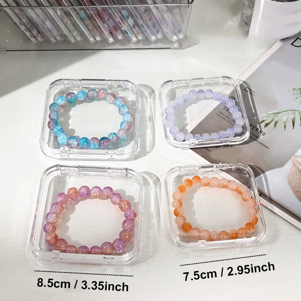 5pcs Transparent plastic storage box, bracelet, fake nail display box, multifunctional packaging box, jewelry box Oasis Select