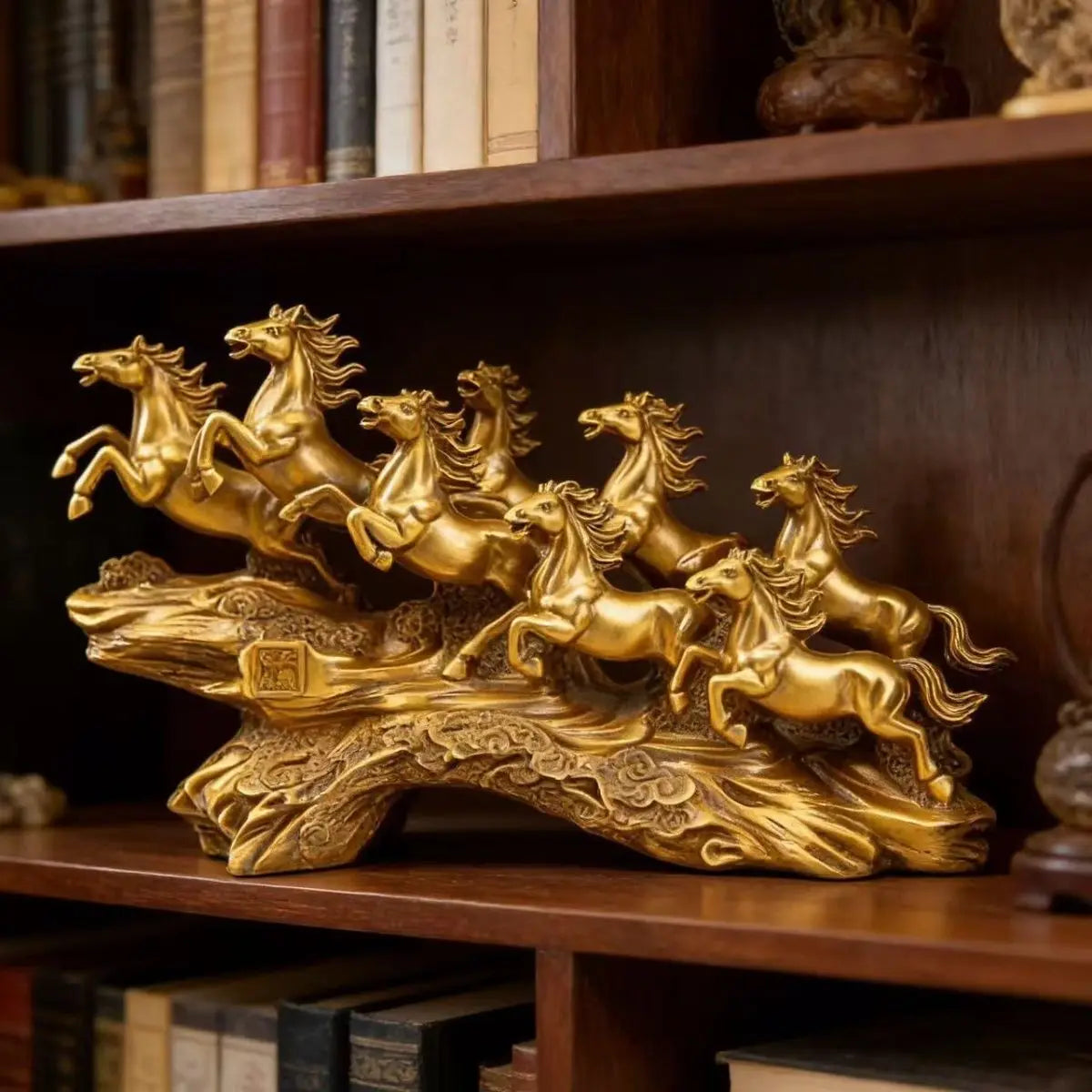 New Year Horse Resin Ornament 8 Horse Take in Money Desktop Decoration Handicrafts Lucky Living Room Home Decoration Oasis Select