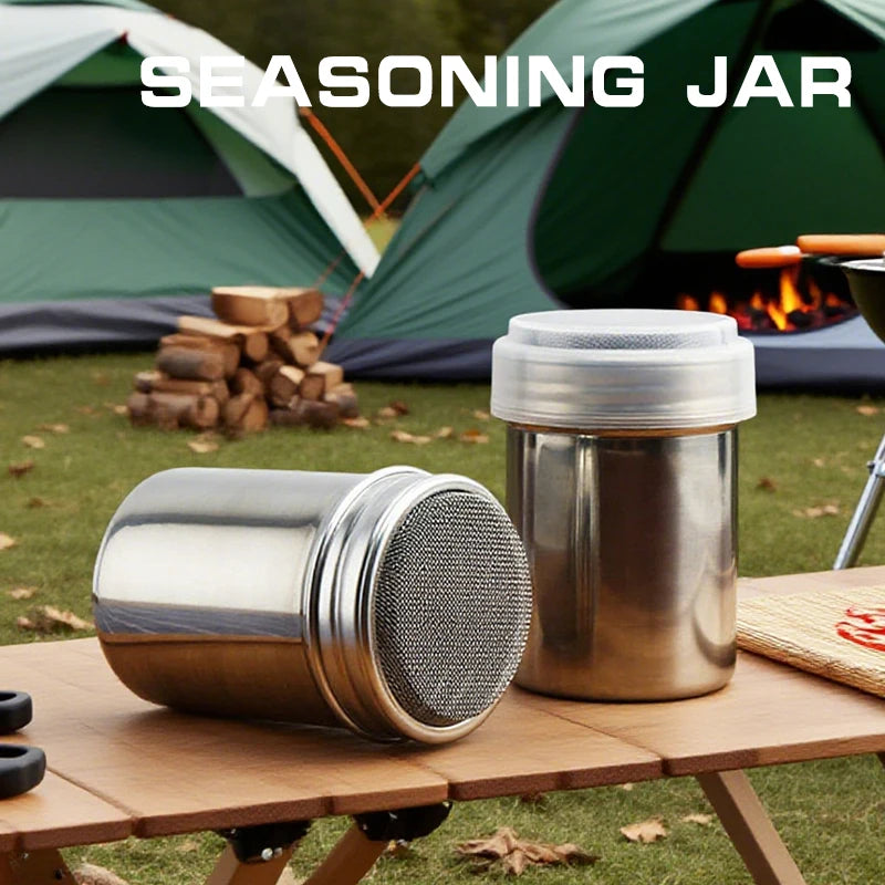 Stainless Steel Sprinkle Powder Icing Sugar Cocoa Sugar Chocolate Flour Duster Shaker Tool Seasoning Bottle For Spices Oasis Select