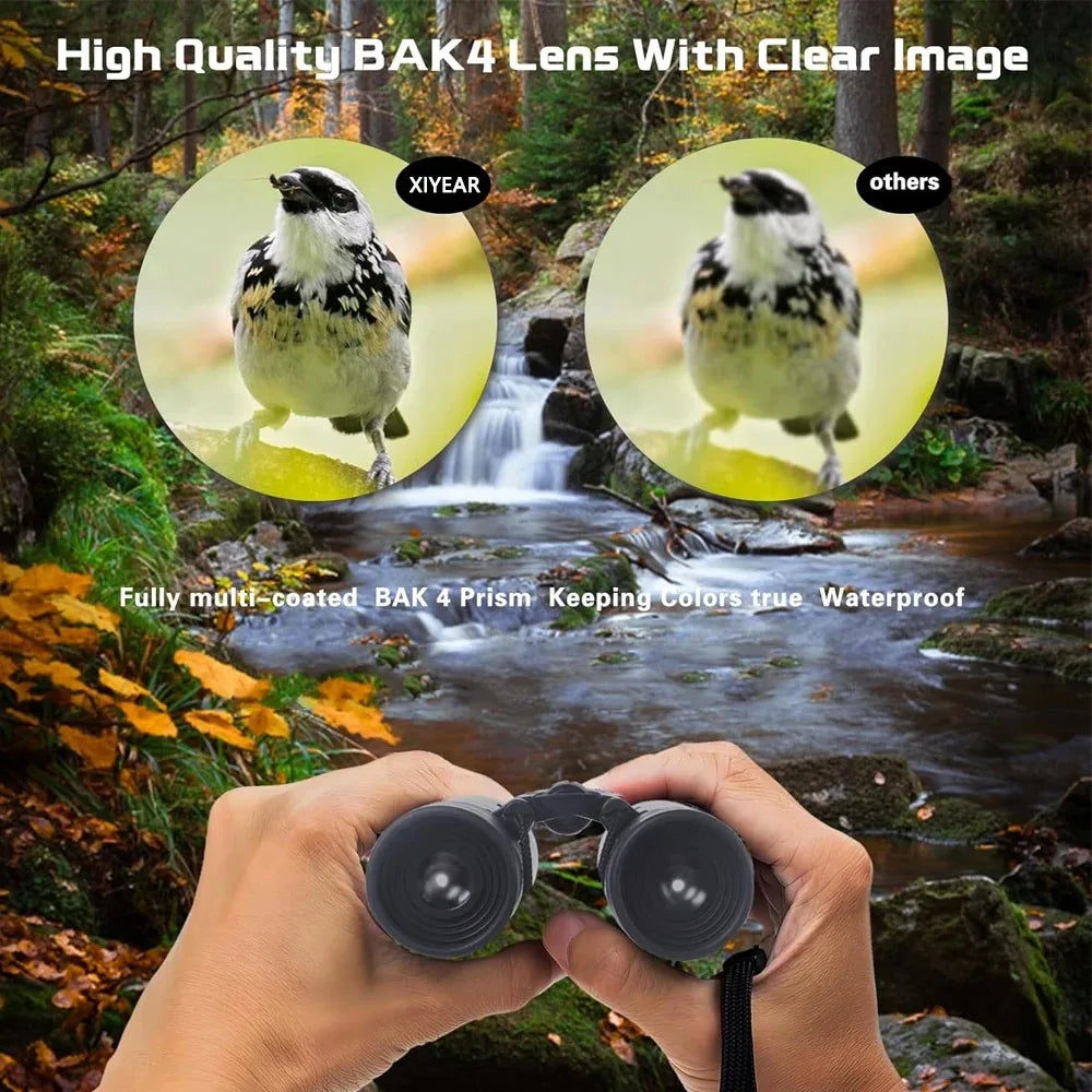 40x22 HD Powerful Binoculars 2000M Long Range Folding Mini Telescope BAK4 FMC Optics For Hunting Sports Outdoor Camping Travel Oasis Select