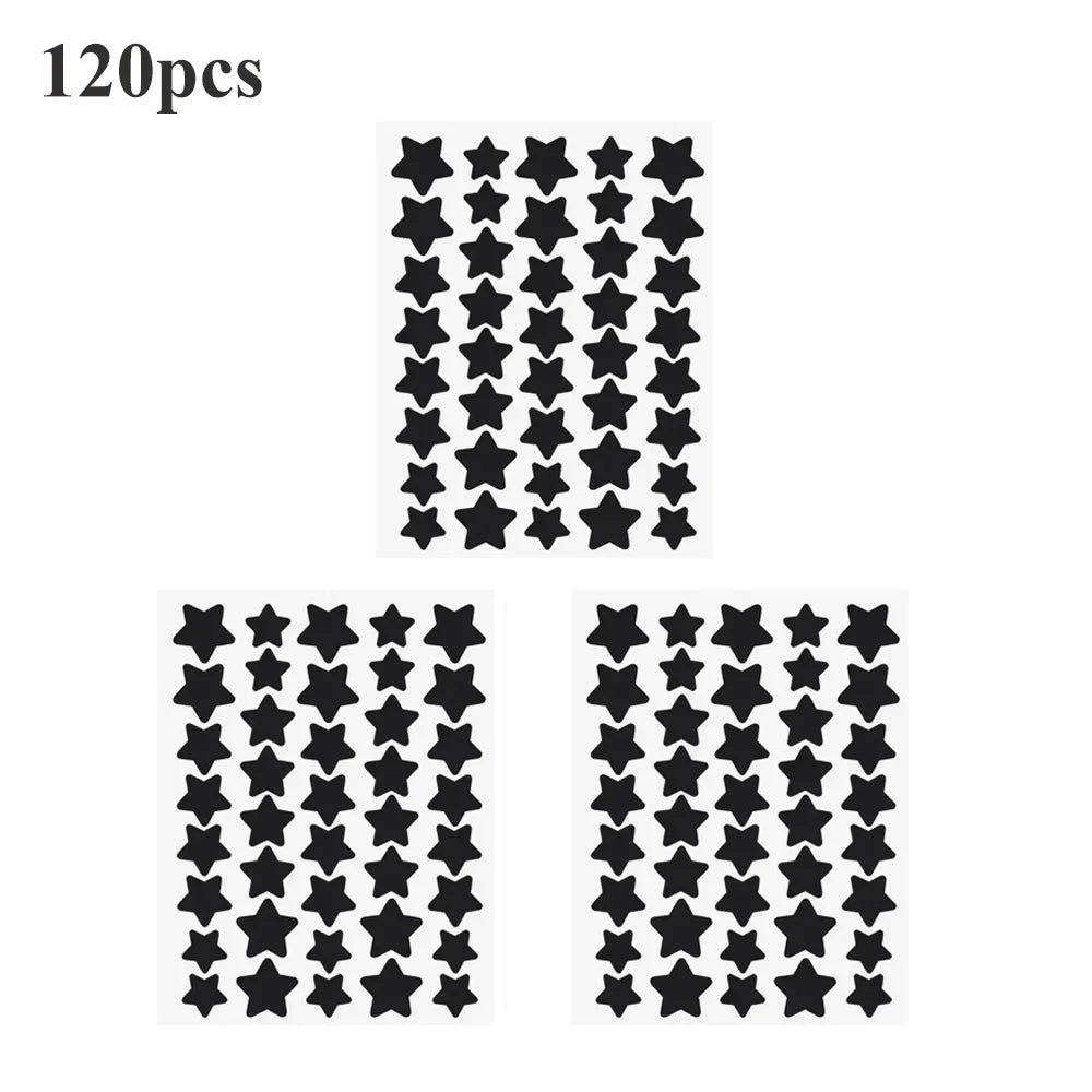 40pcs/120pcs Colorful PE Pimple Patches Cute Star Shaped Pimple Cover Sticker Invisible Pimple Cover Removal Pimple Patch Oasis Select Black-120pcs