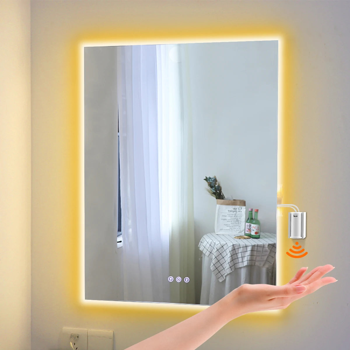 DC12V LED Strip Lights with Hand Sweep Motion Sensor 1M/2M/3M/5M Neon Tape for Cabinet Bathroom Mirror Lighting Hand Sweep Contr Oasis Select