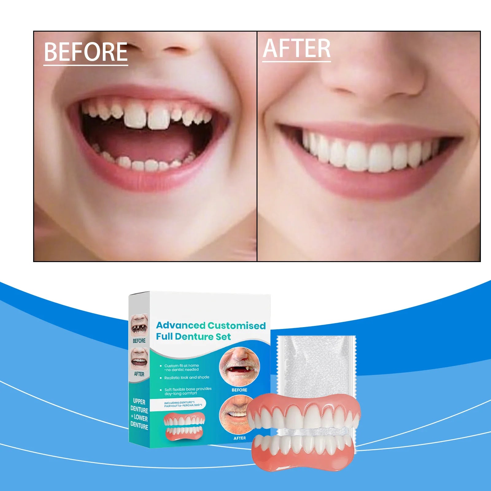 Adjustable Cosmetic Teeth Set – Smile Beauty Dental Cover Kit Cosmetic Teeth Set Oasis Select