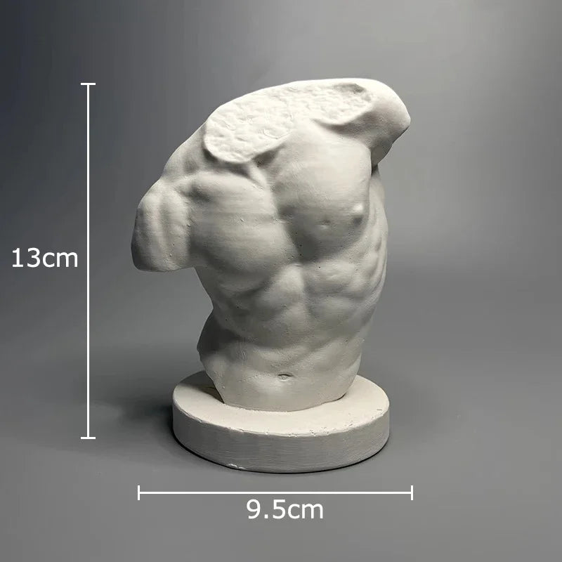 Plaster Statue Desk Decoration Ornaments Plaster Bodybuilding HalfFigure Aesthetic Desk Art Sculpture Room Aesthetic Decor Oasis Select A