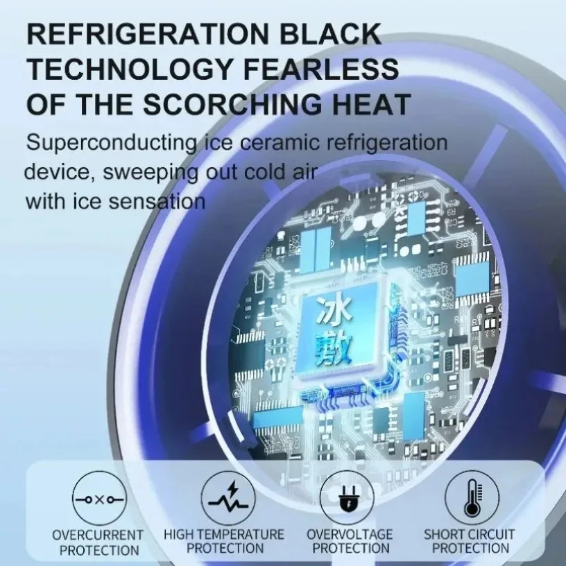 Bladeless Fan Safe For Kids Pets 100 Speeds Ice Cooling 4000mAh USB Rechargeable Foldable Handheld Desktop Fan Oasis Select