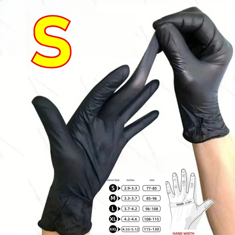 Disposable Gloves in Package Black Nitrile Gloves Home Kitchen Cooking Tools Tattoo Washing Car Household Cleaning Work Gloves Oasis Select S-22x8cm 10pcs