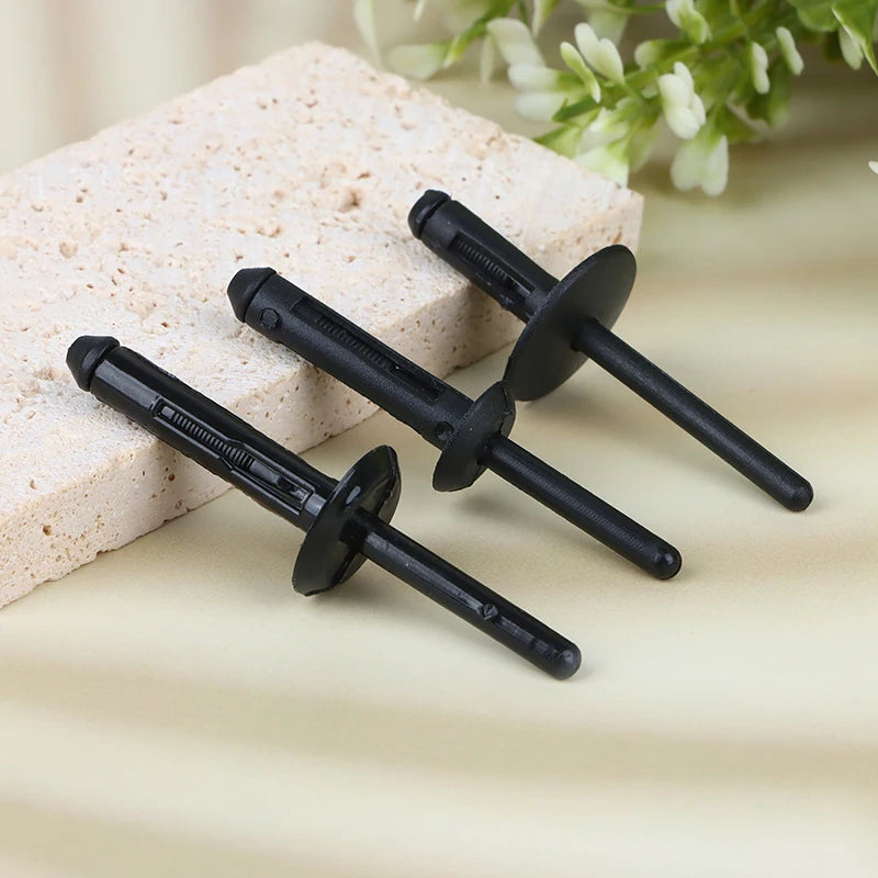10Pcs Black Plastic Rivet Clip Retainer Fastener Blind Rivets Head Break Mandrel Blind Nail Rivets For Auto Accessories Oasis Select