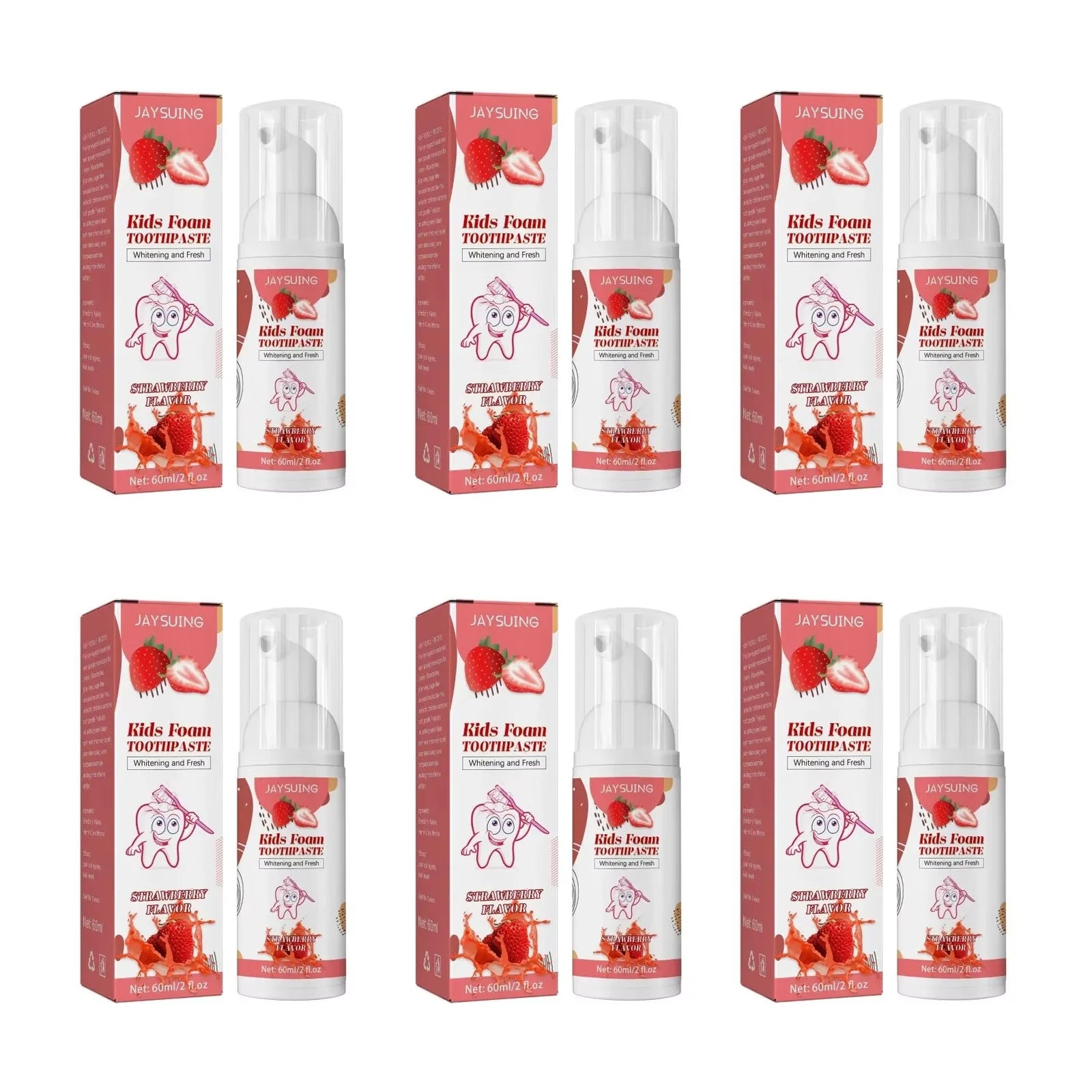 Kids Foam Toothpaste – Whitening, Stain Removal & Gum Care Kids Foam Toothpaste Oasis Select strawberryx6pcs