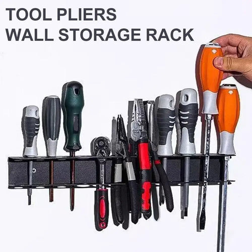14-Hole Wall-Mounted Screwdriver Organizer Metal Tool Rack Tool Storage Rack Oasis Select