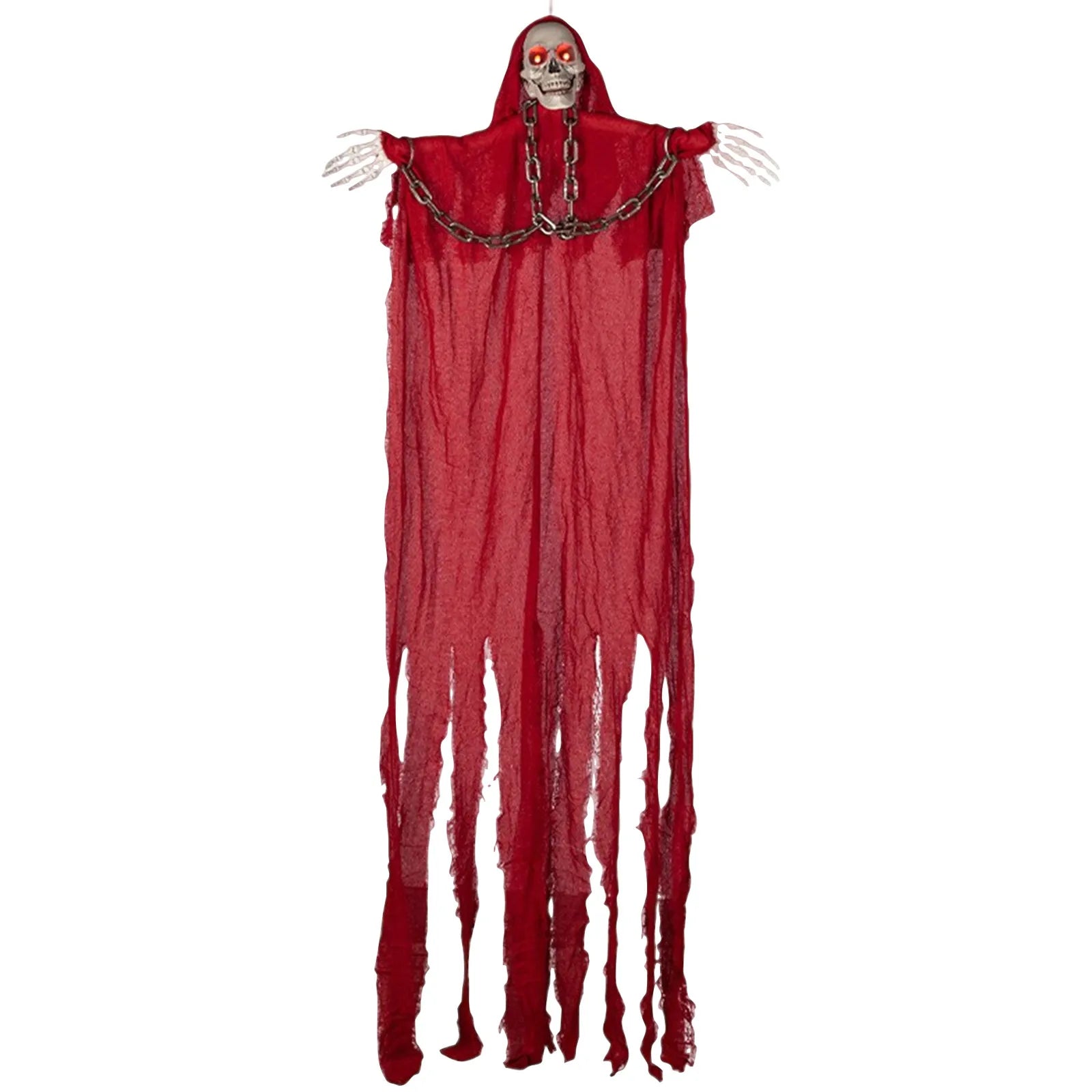 Hanging Grim Reaper Skeleton Glow in Dark Outdoor Halloween Prop Halloween Hanging Prop Oasis Select red