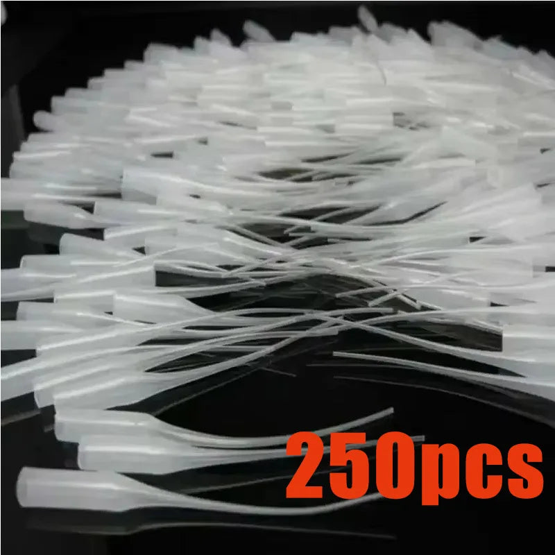 50/150/300pcs Glue Micro-Tips Plastic Glue Bottle Tips Glue Extender Precision Applicator Dropping Tube Nozzle For Crafting Lab Oasis Select 250pcs