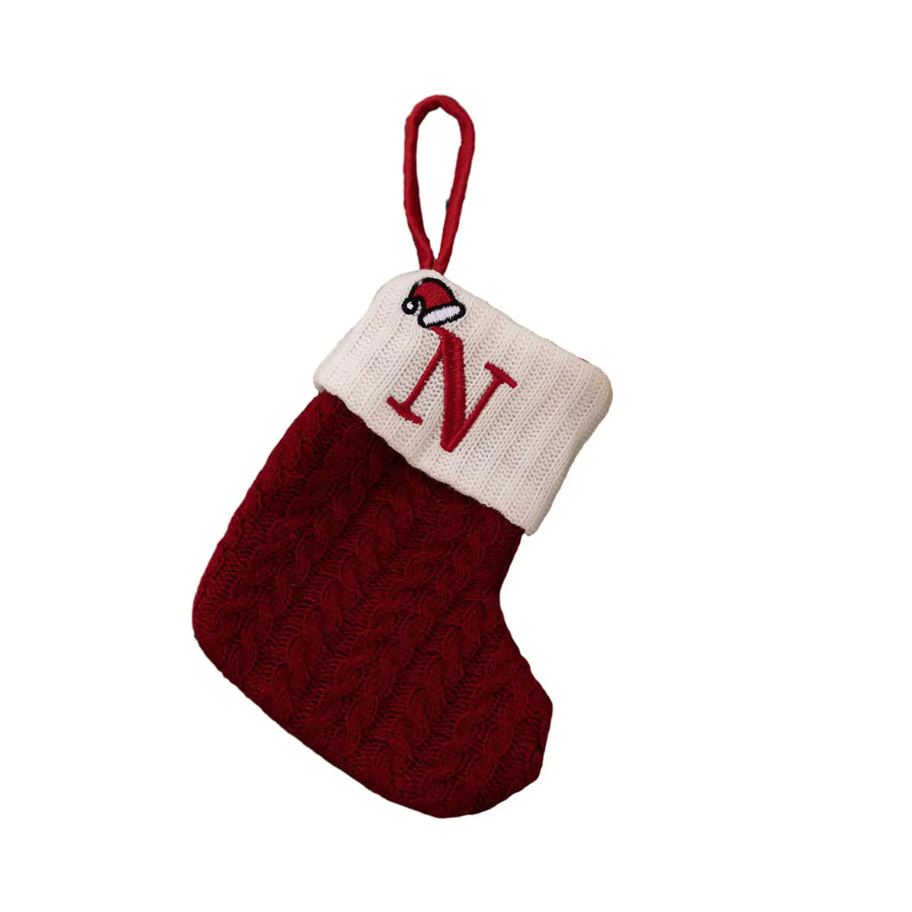 Socks Christmas Stocking Pendant Snowflake Stocking Decorating Ornament 20x10cm Alphabet Christmas Tree Useful Oasis Select N China Mainland