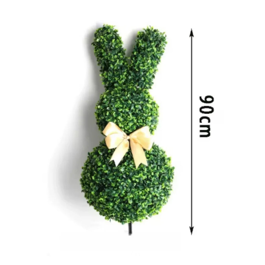 Easter Bunny Topiary Tree Artificial Green Rabbit Plant Garden Stake Outdoor Yard Patio Party Home Decoration Spring Festival Oasis Select B-90cm