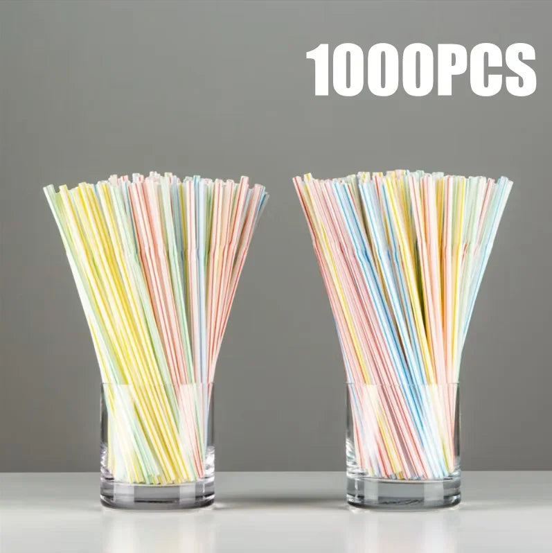 50-1000Pcs Drinking Straws Colorful & Black rietjes Flexible Wedding Party Supplies Drinking Straws Kitchen Wholesale Oasis Select Stripe-1000PCS