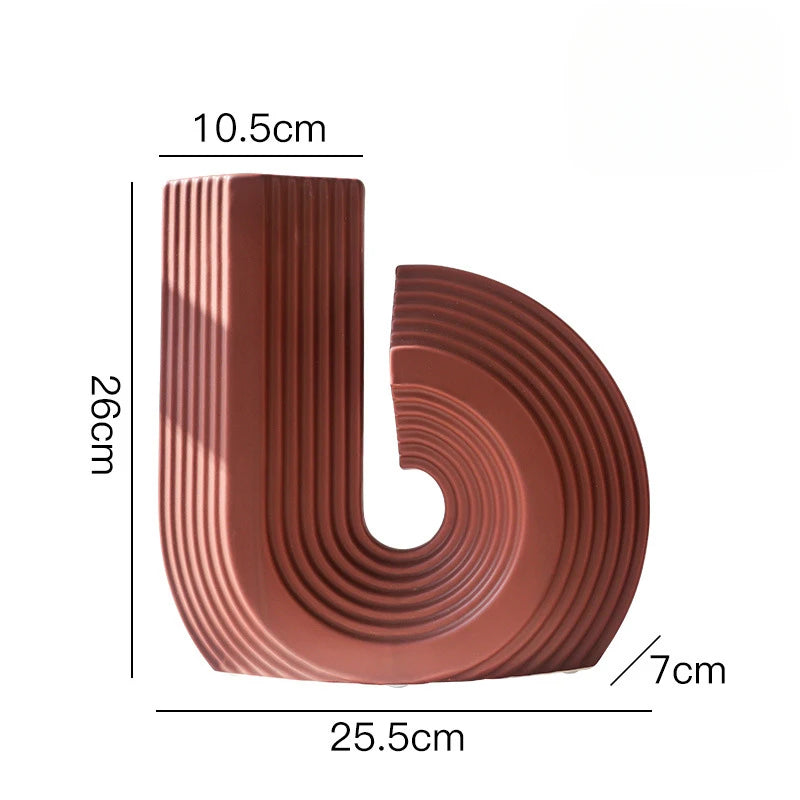 Modern Minimalist Alien Symbols Vase Homestays Hotel Simple Decor Room Decoration Flower Vase Home Decor Oasis Select 2182 Red 1