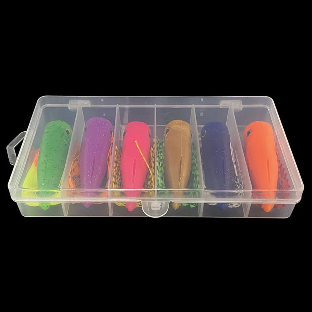1pc PVC 6 Compartments Bait Box 17.5*9.5*3cm Soft Bait Hook Bait Organizer Storage Container Fish Hook Portable Storage Box Oasis Select