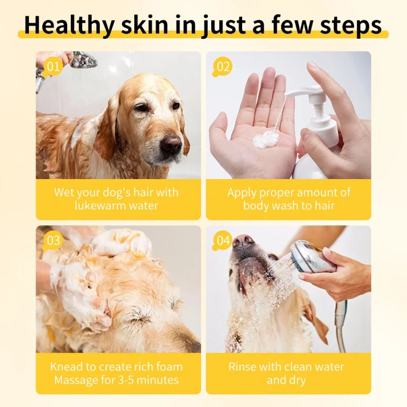 Dog Shampoo Conditioner Pet Bath Pet Shower Gel Soft General Bathing Supplies Sterilization Deodorant Fragrant Itching 500ML Oasis Select
