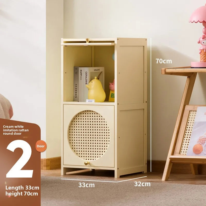 Bookshelf Shelf Floor-to-ceiling bookcase Locker integrated with wall storage Household wood with door Dust-proof display Oasis Select Milk White 2-33