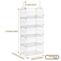 Wardrobe Storage Rack Suspended Layered Shelf Clothes Bags Organizing Basket Foldable Disassembly Storage Basket Oasis Select White five layers